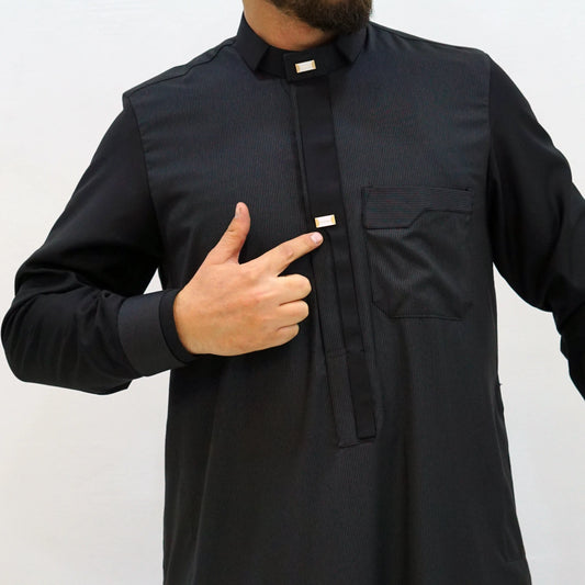 قميص الخليل الاسود الفاخر